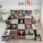 Western Cowboy Comforter Set Bull Skull Horse Printed Bedding Set with 1 Comforter and 2 Pillowcases for Boys and Girls Bedroom All Season(Cowboy-2 Full)