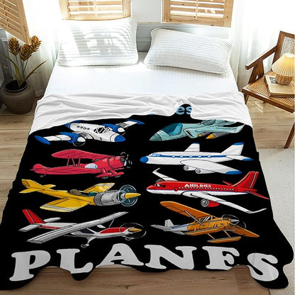 Khumbhira Airplane Blanket for Boys Kids Child Toddler Just A Boy Who Loves Planes Blanket Warm Plush Fleece Planes Throw for Bed Sofa Office Decor Airplane Gifts Ideas 40"x50"-S