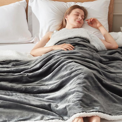 Cozy Heated Blanket Full Size - 5-Min Fast Warming Electric Bed Blanket with 6 Heat Settings & 4 Hours Auto-Off, Ideal Gift for Her, 72"x84", Slate Grey