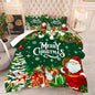 Green Christmas Comforter Set: Full Size Xmas Snowflakes Bedding Sets Cute Santa Claus Quilts Merry Christmas Tree 3 Piece Bed Set for Kids Teens Adults Bedroom Decor