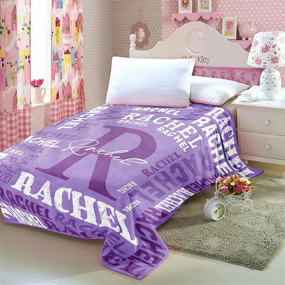 Personalized Blankets for Teen Girls Boys - Printed in USA, Custom Blanket with Kids Names, Ultra-Soft Flannel Monogrammed Baby Throws Blankets, Customized Christmas Brithday Gifts for Adults