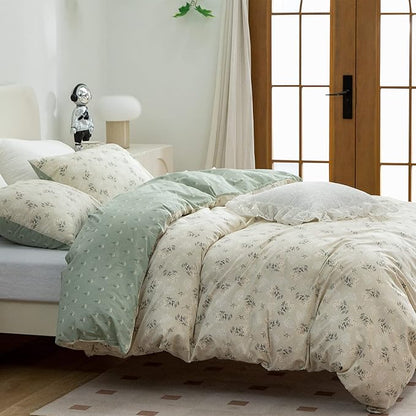 Chic Floral Duvet Cover Set - 3 Pieces King Size, 100% Soft Microfiber, Zipper Closure, All Seasons