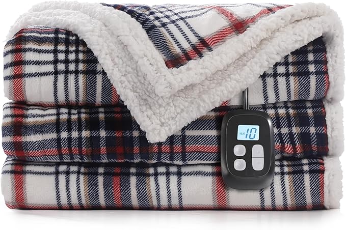 Electric Heated Blanket Full Size - 72"x84", Soft Flannel Heating Blanket, 10 Heating Levels, 1-12 H Auto Shut Off, Breathable Warm and Washable for Bed, Nordic