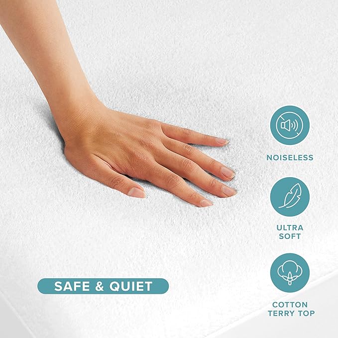 Bare Home King Size Mattress Protector - 100% Waterproof & Breathable - Premium Cooling Mattress Cover - Protects Against Spills - Vinyl Free Noiseless - Protect Your Mattress (King, White)