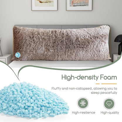 HIGOGOGO Body Pillow for Adults Extra Long Full Body Pillow with Removable Cover and Memory Foam Filling, for Side Sleepers and Pregnancy, Soft Support Pillow, Machine Washable (20x54 Inch)