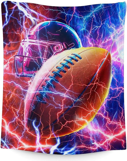 Boys Blanket Gifts Football Blankets for Boys, Men - 50" x 60" Soft Lightweight Warm Flannel Sport Throws for Chair, Sofa & Travel