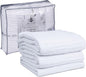 HILLFAIR 100% Cotton Blanket- 120"x120" XXL Oversized King Bed Blankets- Family Size 10 ft x 10 ft Big- Waffle Blankets- All Season Soft Breathable- Extra Large King Cotton Blanket for Bed- White