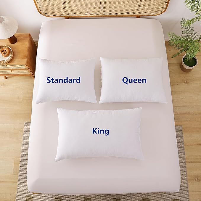 Shatex Firm Pillow, Queen Bed Pillow 28 x 20inch, Adjustable for Neck Pain Relief，Back Pillow Provide Strong Support for Stomach & Side Sleepers