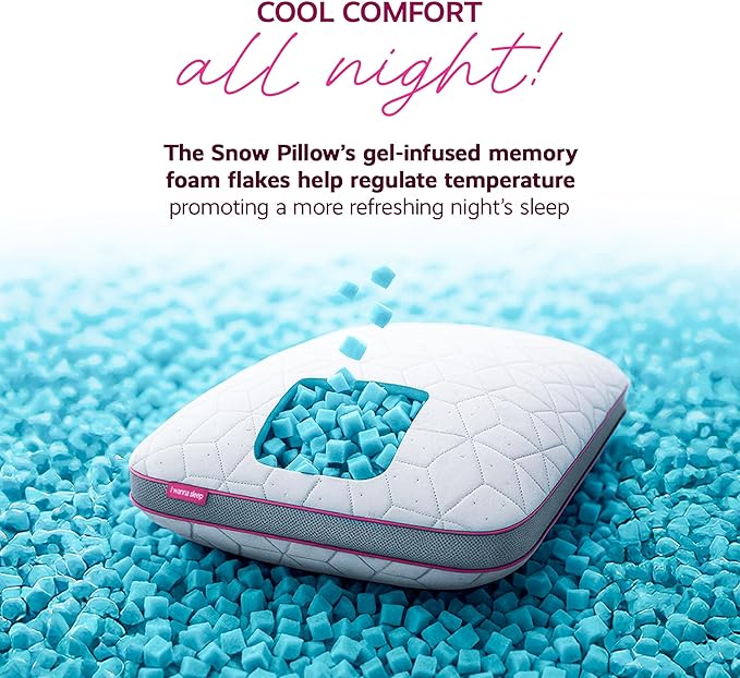 IWS I WANNA SLEEP SnowTouch® Adjustable Pillow, Neck Support, Queen Size Bed Pillows for Sleeping, Gel Cross Cut Memory Foam for Side Sleepers