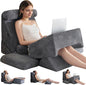 HIGOGOGO 10PCS Orthopedic Bed Wedge Pillow Set – Adjustable Soft Foam Body Positioners for After Surgery Recovery, Back & Leg Pain Relief, Sitting Up in Bed, Acid Reflux & GERD, Dark Grey