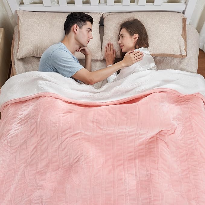 Heated Blanket Electric Blanket Full Size 84"x72" Fast Heating Electric Blanket with 12 Hours Auto-Off and 6 Heating Settings Overheat Protection Cozy Soft Flannel Heated Throw Blanket ETL-Certified