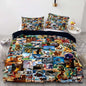 Italian Brainrot Bedding Duvet Cover Set,Funny Fusion AnimalsTwin Full Queen King Comforter Cover Bedding Set for Kids Boys Bed Decor Gifts ﻿ (Color 3,King (104" x 90"))