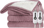 Electric Heated Blanket 84"x90" Queen Size Microplush Cover Blanket, 4 Heat Settings & 10 Hours Auto Off, Cozy & Warm for All Night, Machine Washable,Berry