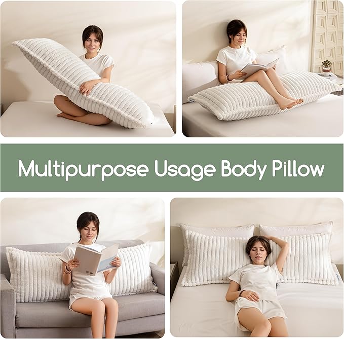 HIGOGOGO Memory Foam Body Pillow, Thickened Large Long Bed Pillow for Adults, Full Body Pillow with Removable Pillow Cover(20x54 Inch)
