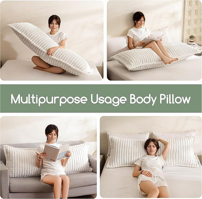 HIGOGOGO Memory Foam Body Pillow, Thickened Large Long Bed Pillow for Adults, Full Body Pillow with Removable Pillow Cover(20x54 Inch)