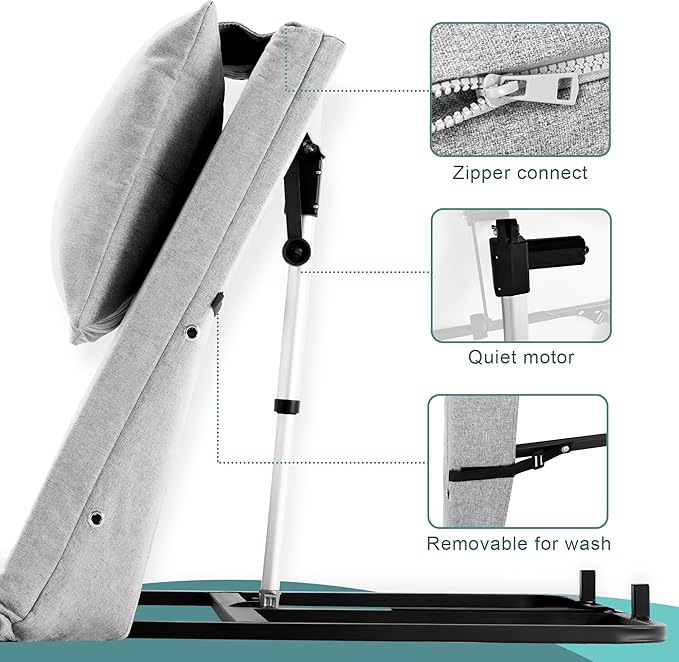 Adjustable Power Lifting Bed Backrest for Elderly Patient Injured,Sit-up Back Rest Chair for Neck Lumbar Back Support