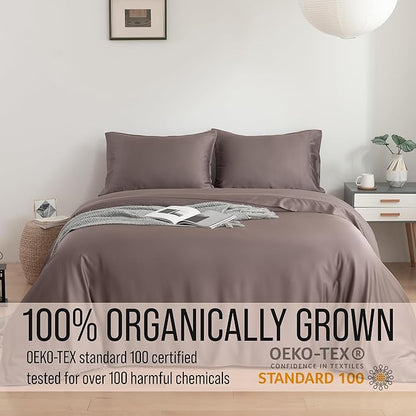 Bella Coterie Luxury Bamboo Viscose 34” Split Top King Size Sheet Set | 1 Fitted Sheet for Sleep Number & Adjustable Beds | 100% Organically Grown | Cooling & Soft | 18” Deep Pocket [Mocha]