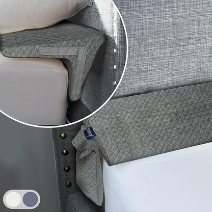 Bed Wedge Pillow for Headboard Gap Up to 7", Triangle Gap Filler for Bed, Mattress Wedge Gap Filler, Headboard Space Filler, Corner Pillow, Grey Twin 39"