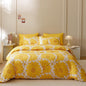 Wellboo Yellow Sunflower Comforter Sets Queen Boho Yellow Floral Bedding Set Cotton Women Girls White and Yellow Botanical Quilt Summer Floral Comforter Large Flower Plant Blankets Garden Bohemian Bed
