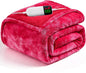 greenoak Heated Electric Blanket Throw, Faux Fur Sherpa Heating Blanket for Sofa Bed, Warm Winter Gifts for Mom/Grandma, Heater Lap Blankets 5-Position Timer &10 Heating Levels 62''*84" Red