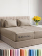 Extra Deep Split King Sheet Set - 7 Piece Breathable & Cooling Sheets - Hotel Luxury Bed Sheets Set - Easy Fit - Soft, Wrinkle Free & Comfy Sheets Set - Heathered Beige Sheet Set w/Extra Deep Pockets