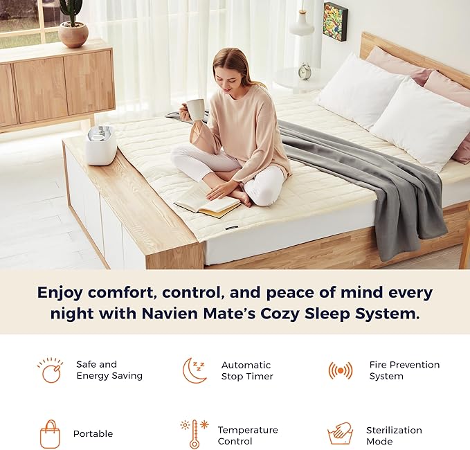 EQM 350, Single – EMF-Free Water Heated Mattress Pad – Temperature Control – Non-Electric Bed Warmer – Eco-Friendly – Helps Soothe & Relieve Stress, Muscle Soreness, & Tension