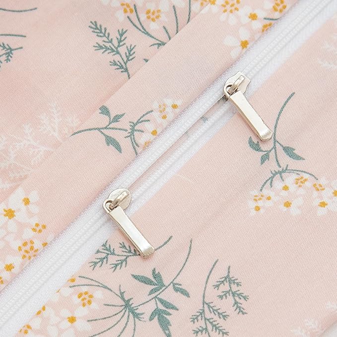 Jane yre Duvet Cover King Floral Brushed Microfiber 3 Pieces Bedding Set Garden Style Flower Pattern with Zipper Closure, Soft Breathable Comfy