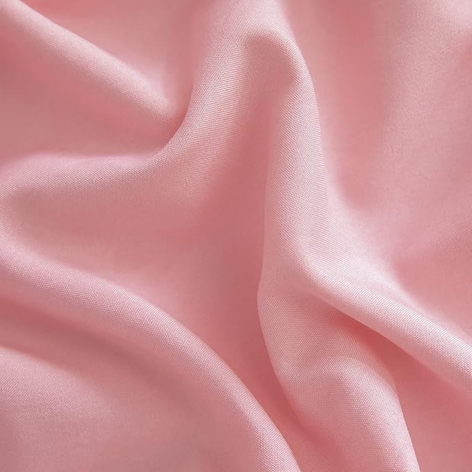 Pink Duvet Cover Queen,Luxury Lightweight Microfiber Solid Color Casual Bedding Set for Men & Women,3 Pieces Prewashed Extra Soft Bedding Set,with Zipper Closure & Corner 4 Ties