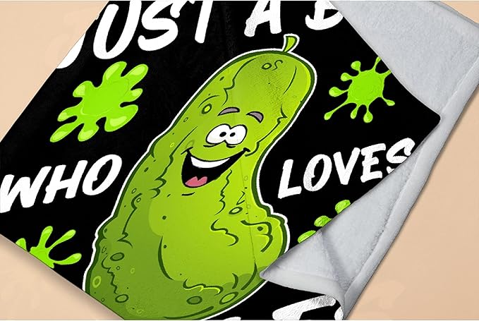 Just A Boy Who Loves Pickles Blanket Soft Blankets and Throws Flannel Cozy Lightweight Quilt Gift Perfect for Bed Sofa Couch-120 x90 Extra Large for Family