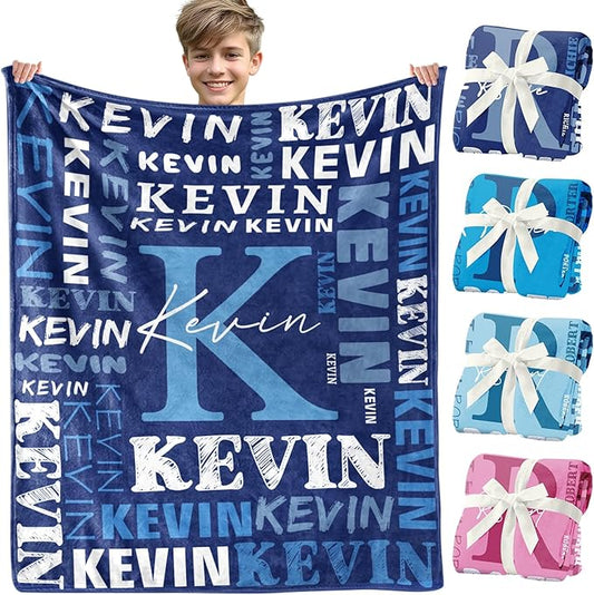 Personalized Blankets for Teen Girls Boys - Printed in USA, Custom Blanket with Kids Names, Ultra-Soft Flannel Monogrammed Baby Throws Blankets, Customized Christmas Brithday Gifts for Adults