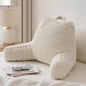 Blissful Diary Reading Pillow, Backrest Pillow with Shredded Memory Foam for Adult & Children, Designed for Bed and Couch Sitting Up, Includes Arms, Pockets and Washable Cover, Off White