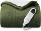 Bedsure Heated Blanket Throw Blanket - Fast Heating Electric Blanket, Soft Flannel Heated Throw with 4 Time Settings, 6 Heating Settings, Warm Gifts for Grandma (50x60 inches, Olive Green)