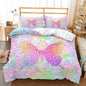 CVHOUSE Rainbow Butterfly Duvet Cover Twin Size, Bedding Set for Girls Kids Teens, Comforter Cover, 1 Duvet Cover 2 Pillowcases 3 Piece