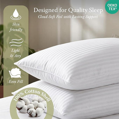 Threadmill Soft Bed Pillows King Size Set of 2 | Down Alternative Cooling Soft Pillows for Sleeping | 20 x 36 Hotel, King Size Pillows 2 Pack for Back, Stomach or Side Sleepers