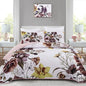 Drucon Floral Quilt Set Queen 3 Pieces Boho Blush Quilt Coverlet Set Soft Microfiber Lightweight Colorful Floral Quilted Bedspread for All Season 90"x96"