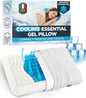 Medium Essential Gel Pillow – 4.5" Memory Foam w/ Cooling Gel Zone for Heat Reduction, Compact Profile for All Sleep Positions & Travel, Washable Cover, Pressure Relief & Neck Alignment – Italian-Made