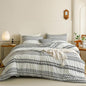 Wellboo Boho Black Striped Comforter Set King Aztec Southwest Bedding Set Women Men Bohemian White Black Geometric Quilt Farmhouse Striped Aztec Folkloric Blankets White and Black Wavy Art Comforters