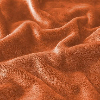 IR Imperial Rooms Rust Sherpa Fleece Throw Blanket for Bed - Wholesale Bulk Pack of 16 Sherpa Blankets - Soft Fluffy Throw Blankets for Hotels, Guest Bedroom, 50x60 Inches