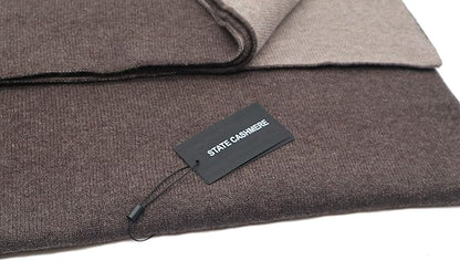 State Cashmere Reversible Throw Blanket - Ultra Soft Accent Blanket for Couch, Sofa & Bed Made with 100% Inner Mongolian Cashmere - Crafted Home Accessories - (Black Coffee/Winter Twig, 60"x50")