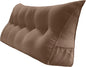 Triangular Reading Bed Rest Pillow Large Bolster Cushion Headboard Backrest Wedge Pillow with Removable Cover and Two Large Side Pockets (Brown, King: 78 x 8 x 20 inches)