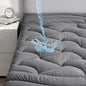 SLEEP ZONE Grey Queen Waterproof Mattress Pad, Premium Soft Embossed Mattress Topper, Quilted Fitted Mattress Protector Cover with Elastic Deep Pocket (Grey, Queen)