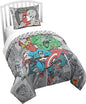 Jay Franco Kids Duvet Cover Set – 2 Piece Super Soft Bedding with Sham Pillowcase, Cover ONLY Comforter Not Included, Grey - Marvel Comics, Twin