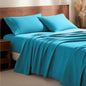 Bare Home Flannel Sheet Set 100% Cotton, Velvety Soft Heavyweight - Double Brushed Flannel - Deep Pocket (Queen, Aqua)
