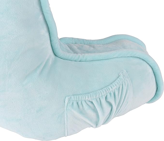 Home Soft Things Super Soft Bedrest Reading Pillow, Lounger Backrest Pillow for Sitting in Bed with Arms Pockets, 20" x 18" x 17",Limpet Shell