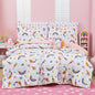 Mooreeke Bed in a Bag for Kids Girls Teens, 6 Pieces Twin Size Comforter Bed Set with Shams, Sheet Set and Decorative Toy Pillow, Unicorn Rainbow Super Soft Microfiber Kids Bedding Set