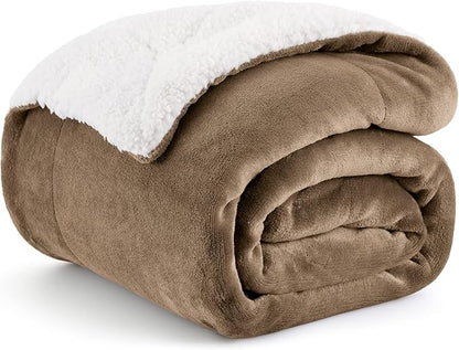 Bedsure GentleSoft Sherpa Fleece Throw Blanket for Couch - Thick and Warm Throw for Women and Men, Soft Fuzzy Plush Kids Blanket for Winter, Camel, 50x60 Inches