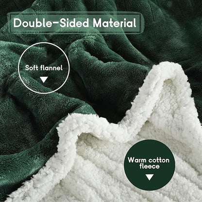 Heated Blanket Electric Throw 50''x60'', 3 Hour Auto Shut-Off 6 Heating Levels Small Warm Soft Flannel Electric Blanket Machine Washable - Grass Green