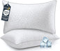 COZSINOOR Standard Size Cooling Bed Pillows - Breathable Premium Down Alternative Pillows Set of 2 for Side, Back, and Stomach Sleepers Hotel Quality Fluffy Soft Microfiber Fill Skin-Friendly