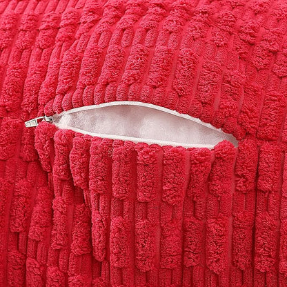 Reading Pillow for Sitting in Bed, Large Backrest Reading Pillow with Arm Rest,Back-Rest Support Cushion for Sit Up on Couch, Sofa, and Floor, Dorm Essentials (Red Corduroy, Large(19"))