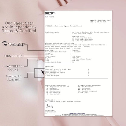 URBANHUT 1000 Thread Count Egyptian Cotton California King Sheet Set, Hotel-Style Luxury Bedsheets, Fits up to 16" Deep Pocket Mattress, 4 Pc Soft & Breathable, Sateen Weave - Blush Pink